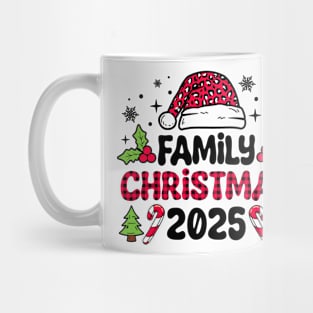 Family Christmas 2025 Leopard Red Plaid Family Matching Xmas Mug